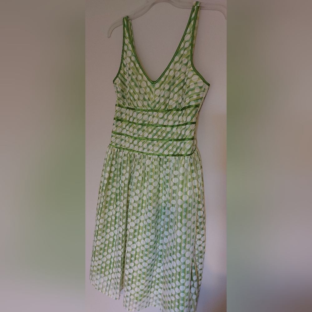 Robbie Bee Vintage Green Polka Dot Dress